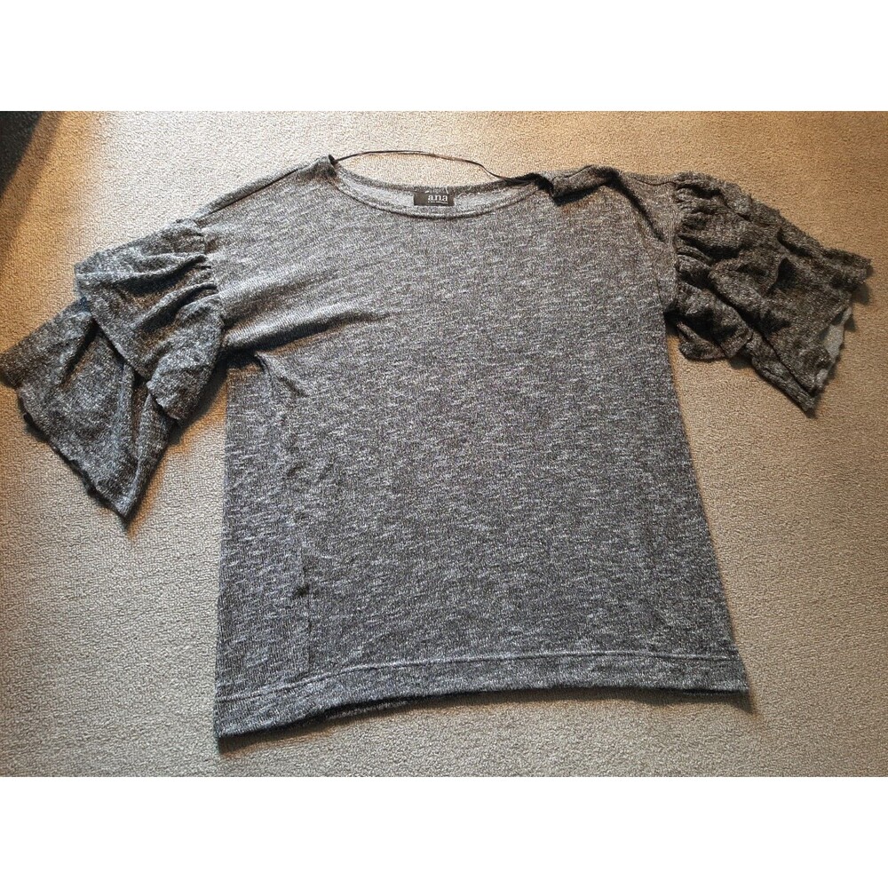 A.N.A ana Short Sleeve Womens XL Top Knit Sparkly Shirt Black